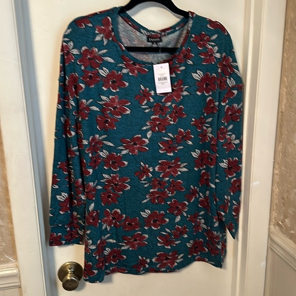 Evans Floral Soft Long Sleeve Top Size 16 NWT - Picture 1 of 9